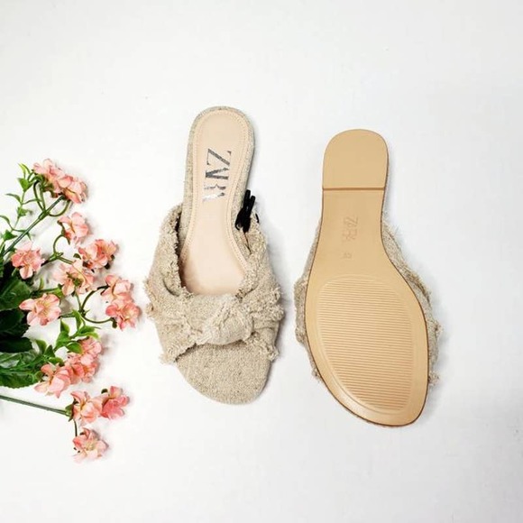 ZARA Knot Fringed Sandals NWT - Picture 4 of 5